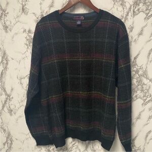 Roundtree & Yorke Men’s Wool Blend Plaid Sweater Size XL